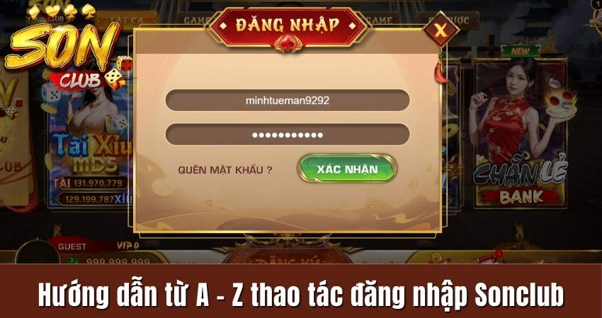 Hướng dẫn từ A - Z thao tác đăng nhập Sonclub