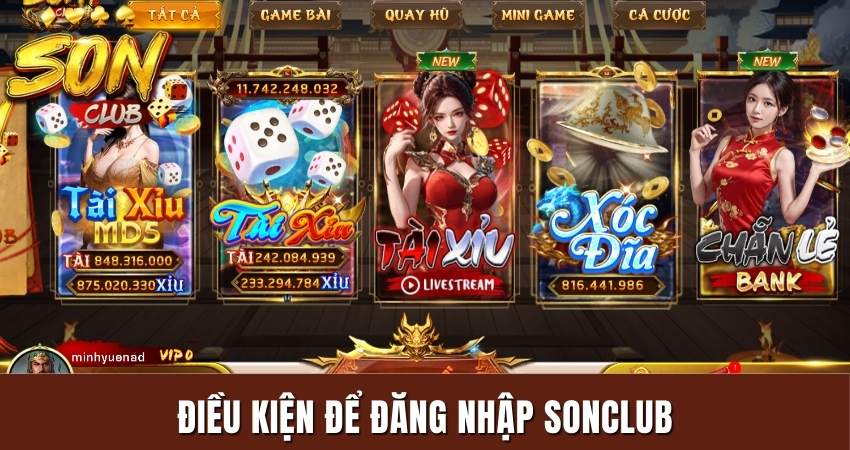 Nắm bắt những điều kiện để đăng nhập Sonclub