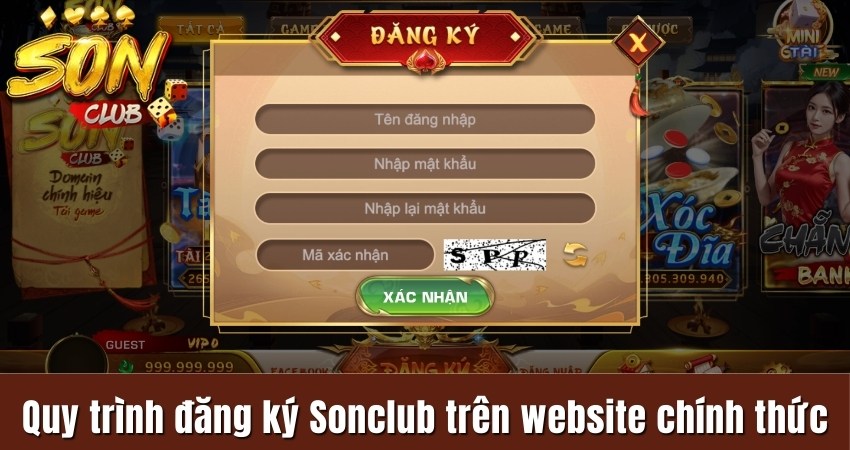 Quy trình đăng ký Sonclub trên website chính thức